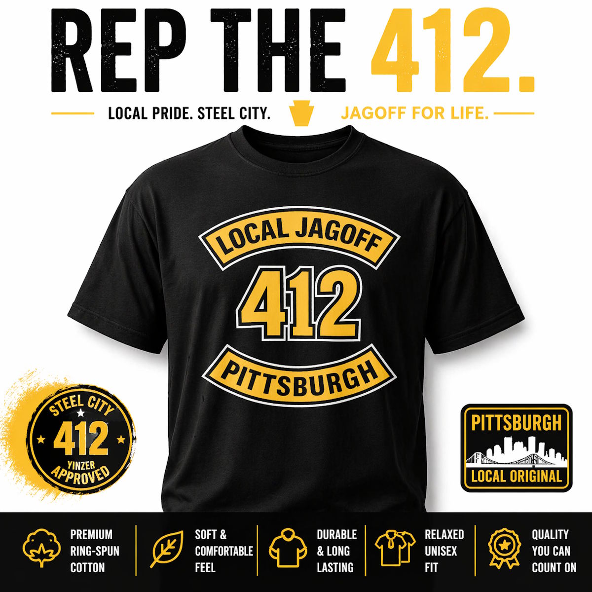 Pittsburgh 412 Arch Tee thumbnail 5